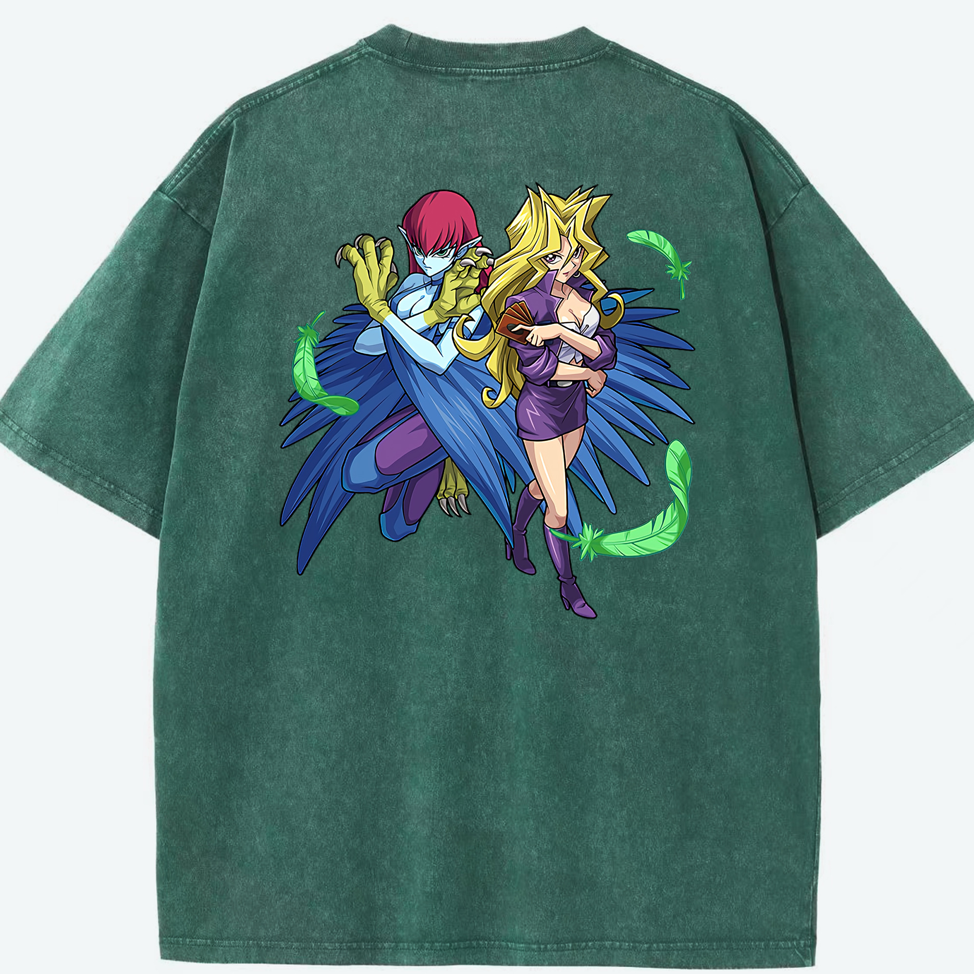 （画像用） 遊☆戯☆王 Yu-Gi-Oh! 綿100% ヴィンテージ風 半袖Tシャツ（背面プリント）